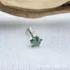 Pendientes de Aleación de Titanio Astmf-13 de 0.8 de Espesor con Garras, Estrella de Cinco Puntas, Titanio G23 con Rosca Interna, Pendientes de Zirconia, Joyería para Piercing