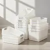Cesto de Armazenamento para Lanches e Diversos, Cesto Organizador de Mesa para Brinquedos, Caixa de Armazenamento Grande de Plástico para Uso Doméstico, Cesto Vazado para Armário de Cozinha