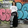 Pantalones Deportivos Casuales de Hip-Hop Callejero Transfronterizo Europeo y Americano K-Pop Danza Callejera Pantalones Largos Elásticos Pantalones Largos con Estampado Oscuro Moda Callejera