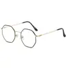 Armações Retrô Poligonais Estilo Ins para Óculos de Miopia para Homens e Mulheres Podem Ser Equipadas com Lentes de Metal Ultraleve Anti-Luz Azul