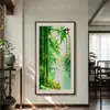 [Tela de Algodón Importada] Pintura de Punto de Cruz Real de la Mona Lisa de Ciruelo, Orquídea, Bambú y Crisantemo en Cuatro Paneles, Bordado Hecho a Mano Simple y Hermoso