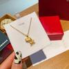 Tiktok Little Red Book Net vermelho um veado tem você areia colar de ouro feminino latão banhado a ouro imitação ouro veado pingente