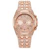Reloj de Acero con Banda de Cielo Estrellado de Moda, Diamantes para Hombre y Mujer, Esfera Totalmente de Diamantes, Tres Ojos, Números Romanos, Reloj de Cuarzo