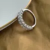 Anillo Europeo y Americano Transfronterizo de Plata S925 para Mujer, Anillo de Banda de Plata Pura, Mismo Estilo que Marcas Grandes, Anillo de Plata con Circonita Incrustada de Diamantes para Mujer