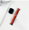 Aplicable a Apple Watch S12/987 Todas las series de Apple Watches Correa de Reloj de Velcro de Dos Secciones Tejida Transpirable Coral