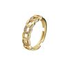 Anillo de estilo coreano Dongdaemun, estilo viento frío, elegante y moderno, micro anillo de cobre abierto de lujo, anillo de comida.