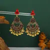 Pendientes de Borla con Flores de Estilo Bohemio Transfronterizos Europeos y Americanos para Mujer, Pendientes de Moda Étnica Exagerados Retro, Pendientes de Alta Gama