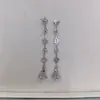 Joyas hechas a mano DIY aretes de perlas, accesorios para aretes, aretes largos dinámicos elegantes, circonita microincrustada al por mayor