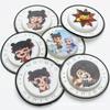 Testes de Amostra para Novos Produtos Infantis: Carimbo Redondo de Plástico com Impressão UV Colorida Estilo Chinês Excêntrico Nezha, Emblema de Borracha, Emblema Lavável