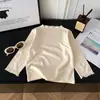 Camiseta Ruffled Versátil e Estilosa com Laço - Estilo Coreano - Nova Outono 2026 para Meninas