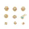 Oro viejo Nepal artesanía antigua incrustado turquesa ojo de libélula cuentas de transferencia hechas a mano accesorios de joyería diy al por mayor