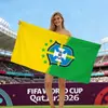 Toalla de Playa Mundial 2026 Toalla de Playa Equipo de Fútbol de Brasil Microfibra Secado Rápido Absorbente de Agua Toalla de Playa Toalla de Baño