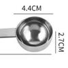 Cuchara de café de acero inoxidable 304 cuchara de mango largo cuchara para mezclar cuchara de postre cuchara con escala cuchara para condimento de polvo de fruta