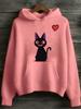 Sudadera con Capucha de Manga Larga y Manga Corta para Mujer Transfronteriza Modelo Nuevo 2025 Comercio Exterior Tela Rayada Estampado Digital de Dibujos Animados D