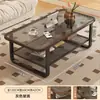 Mesa de Centro Estilo Crema para Sala de Estar, Adecuada para Apartamentos Pequeños, Nuevo Modelo 2026, Mesa Pequeña Creativa con Vidrio Templado, Mesa de Centro para Sofá