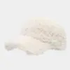 Gorra de béisbol gruesa, cálida y de felpa para otoño e invierno, diseñada para hacer que la cara parezca más pequeña; sombrero solar casual para exteriores de forro polar teddy, sombrero de marca de moda para hombres y mujeres
