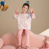 Pijama para Niñas Primavera y Otoño Algodón Puro Traje de Manga Larga Princesa Merleti Bebé Niña Pequeña Ropa Delgada para Casa