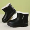 Botas de Nieve de Estilo Nuevo con Forro de Felpa, Impermeables y Antideslizantes, Apertura Elástica de Una Pieza, Zapatos de Algodón Gruesos y Antideslizantes para Exteriores Cálidos