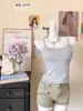 Estilo Popular: Busto Amplio y Redondo Estilo Caricatura, Hermoso Top sin Espalda con Almohadillas en el Pecho, Corte Ajustado, Sexy, Sencillo, Color Sólido, Top sin Mangas Casual