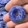 Patrón Azul Hebilla de Paz de 30 mm Moneda Antigua Piedras Naturales Nostálgicas Cuentas Moneda Antigua