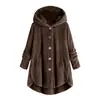 Ebay2026 Invierno Nueva Moda para Mujer Estilo Europeo y Americano Top de Felpa Sin Botones Laterales, Chaqueta de Color Sólido de Marca Irregular de Moda
