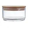 Pote de Armazenamento de Salada de Frutas e Legumes de Vidro Pote de Armazenamento de Lanches de Frutas Secas Multicamadas Tampa de Bambu Selada de Alto Borossilicato