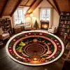 Alfombra Redonda de Terciopelo de Cristal Navideño con Ilusión 3D, Decoración Festiva para Sala de Estar, Antideslizante, Engrosada, Alfombra para Mesita de Noche de Dormitorio
