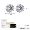 Aretes de Moissanita para Hombre y Mujer, Plata Esterlina S925 Girasol Versátil de Alta Gama Súper Brillantes para Viajero Platino