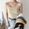 Nova Camisola de Tricô Puro Desejo de Verão 2024 para Mulheres, Estilo Popular de Celebridade da Internet, Pode Ser Usada como Roupa Externa, Linda Regata Pequena com Costas Abertas