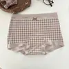 Cueca Boxer de Algodão Puro com Estampa de Leopardo Pure Desire para Mulheres, Cintura Média, Confortável, Estilo Japonês, Fofa, que Abraça o Quadril, Macia, Forro 100% Algodão Grau A, Roupa Íntima para Meninas
