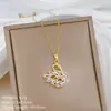 [Acero de Titanio] Estilo Fresco Tendencia Cisne Cadena para Clavícula Collar para Mujer Estilo Coreano Casual Estudiante Personalizado Colgante de Cuello Completo de Diamante