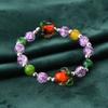 Pulsera de Abalorios de Buena Fortuna de Caqui para Mujer, Pulsera Exquisita de Nicho de Lujo Ligero, Nueva Joyería de Cristal Artificial 2025