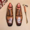 Zapatos de Cuero para Hombre de Nuevo Estilo Transfronterizos, Zapatos Formales de Negocios Casuales a la Moda, Zapatos Planos de Cuero Retro de Talla Grande de Comercio Exterior para Hombre