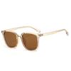 Nuevas Gafas de Sol Cuadradas Marrones de Moda Famosas en Internet para Caras Cuadradas y Redondas, Unisex, Gama Alta, Gafas de Sol con Protección UV