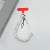 Estilo ins correa de teléfono tejida de color contrastante correa corta para la muñeca colgante de llavero de cámara CCD anti-pérdida unisex
