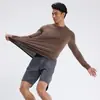 Ropa Deportiva para Hombre Otoño e Invierno Cuello Redondo Fitness Manga Larga Secado Rápido Entrenamiento Running Alta Elasticidad Ajustada Proceso y Personalizado
