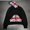 Moletom com Estampa de Bandeira Europeia e Americana Transfronteiriça Pulôver de Manga Longa com Capuz Jaqueta Retrô Street Wear Tendência Y2K