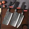 Set de Cuchillos Duraderos Sin Afilar, Cuchillo de Cocina de Acero Inoxidable Sin Afilar, Ultraafilado para Cortar Carne, Rebanar y Picar Huesos, para Uso en Cocina Doméstica