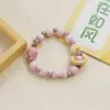 Pulsera de Cerámica Jingdezhen Pulsera Linda de Moda Joyería Sencilla Pulsera de Puesto Joyería Macarrón Versátil con Cuentas