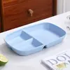 Plato de desayuno dividido para el hogar estilo Ins, plato de fruta, plato largo cuantitativo para reducción de grasa, control de peso, comida, plato de tres compartimentos, venta al por mayor