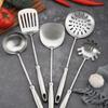 Espátula de Acero Inoxidable 304 Seleccionada Cuidadosamente con Mango Creativo en Forma de Calabaza Aislante al Calor, Cuchara, Colador, Utensilios de Cocina, Juego de Utensilios de Cocina, Regalo