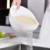 Colador de arroz de cocina de fábrica fuente con drenaje colador de plástico para lavar arroz colador de red para verduras multiusos