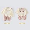 Traje de Gasa de Algodón de Dibujos Animados para Niños Bebé Primavera y Verano Conjunto de Dos Piezas Clase A Bebé Lindo Divertido Niños y Niñas Salir