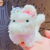 Llavero Colgante de Muñeca Conejo Twister de Peluche de Dibujos Animados Lindo para Pareja Llavero de Mochila Escolar Colgante Pequeño Regalo