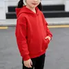 Nova Moletom com Capuz Casual Solto Estilo College Algodão Cor Sólida Infantil Pai-Filho Popular Logo Estampado Tendência