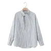 Camisa de Popeline Listrada Estilo Lenço de Algodão Feminino Nova Primavera 2026 Cross-Border Aliexpress 2225456