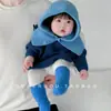 Gorro Integral para Bebé Otoño e Invierno Gorro Cálido con Bufanda, Lindo y Versátil, Gorro Unisex para Bebé con Protección para Orejas, Gorro de Punto para Niños Moderno