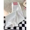 2024 Novo Design Sensação Cor Clara Reta Perna Larga Cintura Alta Calça Mop Novas Calças Retas Jeans Femininas