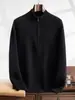 Outono e inverno New Mountain Cashmere Sweater Pullover engrossado Half Zipper Sweater Base Half High Neck Solid Color Knitted Sweater