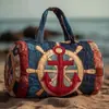 2026 Nueva Serie Náutica Retro Transfronteriza Bolsa de Viaje Acolchada Portátil para Distancias Cortas Bolsa Deportiva Multifuncional para Fitness